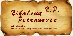 Nikolina Petranović vizit kartica
